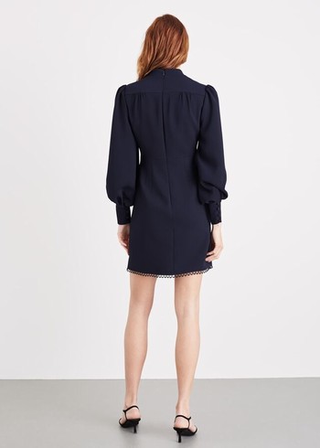 Phase Eight Zeli Button Dress Navy USA | 7165842-FJ